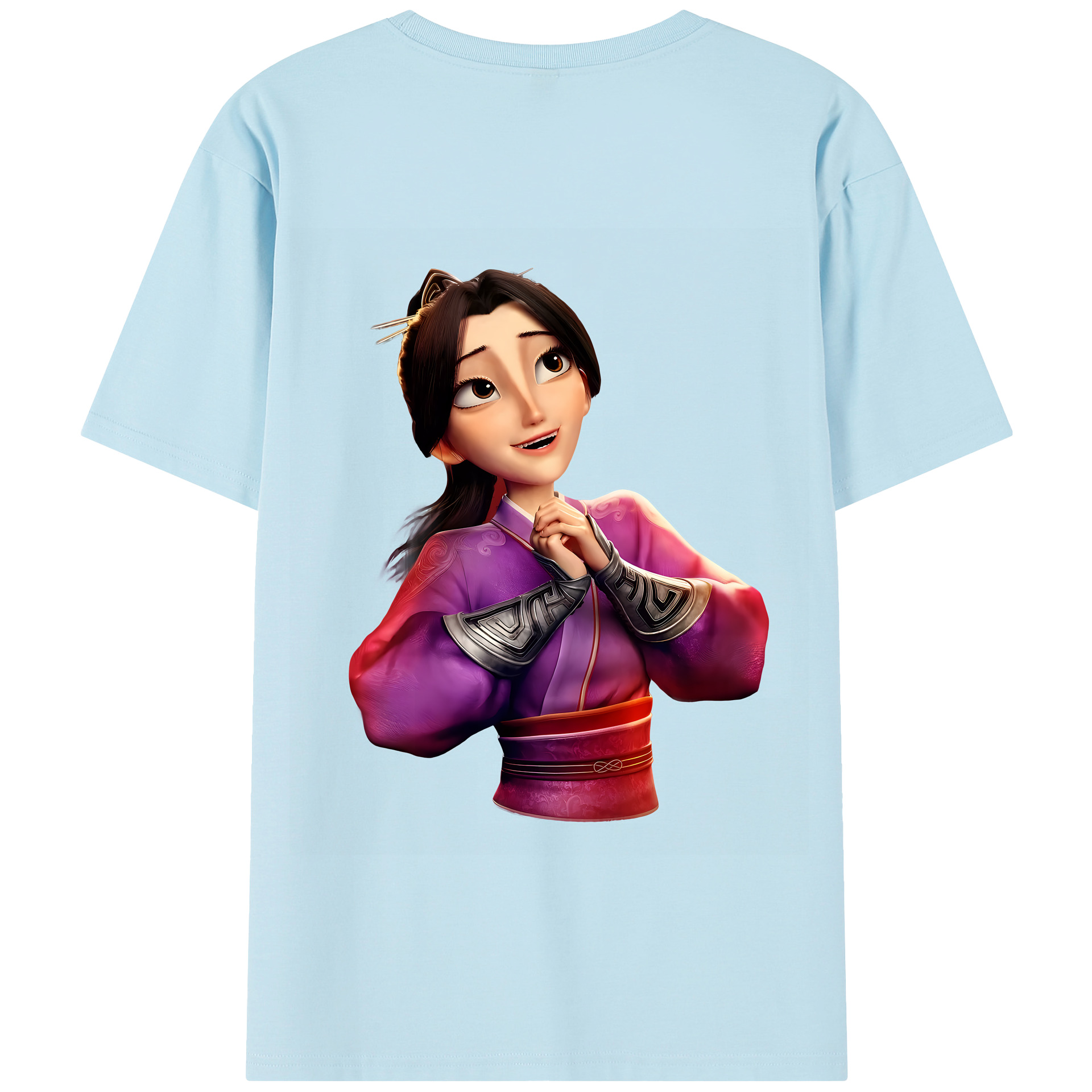 （画像用） Ne Zha 2 ナタ 魔童の大暴れ 綿100％半袖Tシャツ（背面プリント）